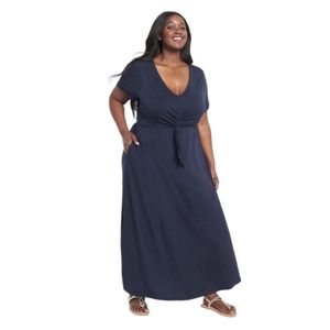 Lane Bryant Tie Maxi Dess with Sleeves Like New Condition